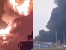 oil pumping through russia's drone-struck kavkazskaya station impossible foreseeable future operator says blaze transshipment point night day 21 2025 1000200896-scaled caspian pipeline consortium (cpc) announced krasnodar krai now following its