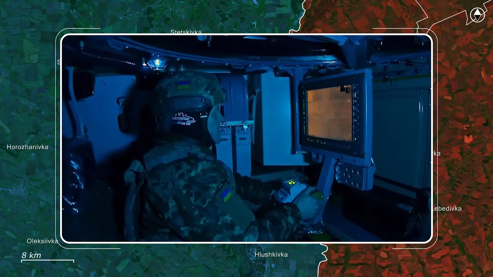 Gunner station of BTR-4E. Screenshot for Reporting from Ukraine
