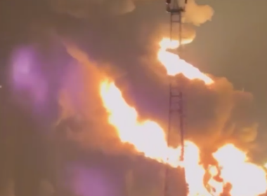 Russian authorities accused Ukraine of causing fire at the oil facility in Russia's Krasnodar Krai.