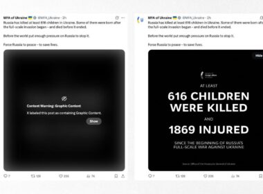 X hid a post with information about Ukrainian children killed