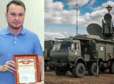 leading russian electronic warfare designer killed bryansk car explosion head design bureau russia's electromechanical plant yevgeny rytikov (l) eliminated responsible modernization anti-drone systems krasukha (r) dead-russian-ew-clown vehicle carrying senior military