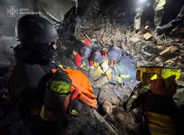 Aftermath of the Russian massive attack on Zaporizhzhia on 7 May.