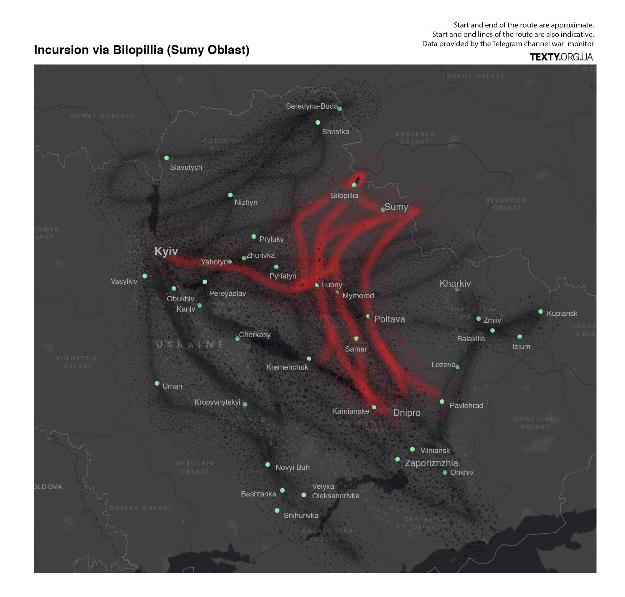 why russian shahed explosive drones increasingly evade ukrainian air defenses reach kyiv kyiv-bound routes recently entering ukraine's sumy oblast bilopillia russia 3-sumy-bilopillia over recent months started shooting down significantly fewer