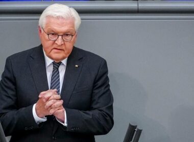 german president accuses putin “historical lies” trump “breach values” germany's federal frank-walter steinmeier addressing bundestag 8 2025 80-jahrestag-ende-zweiter-weltkr - parliament held memorial session mark 80 years since end world war