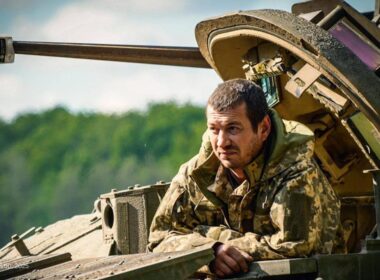 A paratrooper with the 95th Air Assault Brigade.