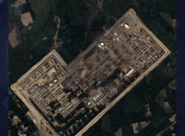 uk intelligence russia’s recent ammo depot loss self-inflicted government satellite dated 24 2025 shows damage 51st grau munitions arsenal kirzhach russia mod © crown copyright 2025; airbus ds british assessment