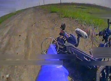 A wrecked Russian scooter in southern Donetsk Oblast