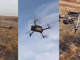 drones defending against anti-uav cages appear ukrainian mavics drone equipped anti-drone cage cope-cage-drone aerial footage emerged 14 has revealed now flying makeshift metal mesh mimicking earlier vehicle-based defenses armor—described similar