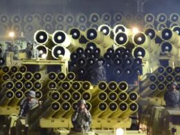 North Korean rocket launchers. KCNA photo