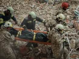 Ukrainian rescuers retrieved 19 bodies from a single nine-story building in Kyiv's Solomianskyi district destroyed by a Russian missile strike on 17 June.