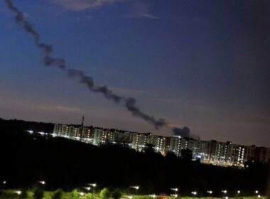 explosions rock russia's taganrog moscow suburbs during suspected drone attack smoke trace russian air defense missile 26 2025 telegram/supernova+ several shook handful cities overnight what local sources describe wave attacks