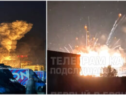 mi-8 military helicopter blown up mi-35 wrecked ukraine hits russia’s bryansk airport media says attack russia overnight 6 2025 scources russian telegram channels bryansk-airport-mi-8-chopper-destruction ukrainian drone 5–6 destroyed damaged news