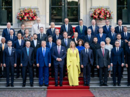 bloomberg how nato leaders trying save ukraine — flattering trump ukrainian president volodymyr zelenskyy posing alongside netherlands' king willem-alexander queen máxima hague 24 2025 natoint nato-leaders-zelenskyy-meet-belgian-king-and-queen-trump summit 25 european chose