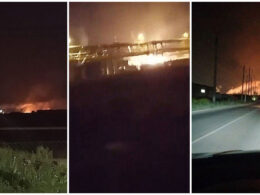 ukraine targets russian explosives-making azot plant fuel site strikes continue fire bitumen chemical novomoskovsk tule oblast russia 8 2025 novomoskovsk-azot-chem-plant-fire ukrainian drones struck tula linked explosives production marking second attack