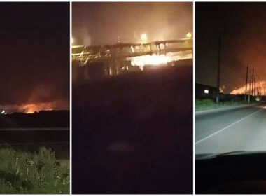 ukraine targets russian explosives-making azot plant fuel site strikes continue fire bitumen chemical novomoskovsk tule oblast russia 8 2025 novomoskovsk-azot-chem-plant-fire ukrainian drones struck tula linked explosives production marking second attack