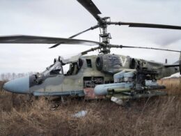 russian Ka-52 helicopter shot down in Kyiv region. 02/24/2022