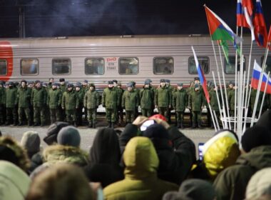 Russian mobilized soldiers departing for Ukraine war draft 2025