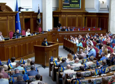 zelenskyy demands reshuffled cabinet boost local arms 40% 50% frontlines ukrainian president volodymyr addressing parliament cainet ministers 17 2025 youtube/office ukraine rada-new-govt-zelenskyy gave six months ramp up production battlefield news