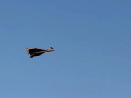 azov electronics plant hit russia's rostov oblast new ukrainian shahed-like drones drone spotted during attack optic-mechanical southern 4 2025 telegram/exilenova+ ukrainian-delta-wing-shahed targeted key russian defense facility city about 200 km